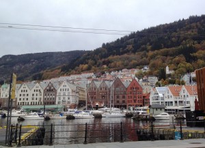 Magasinhus i Bergen i Norge