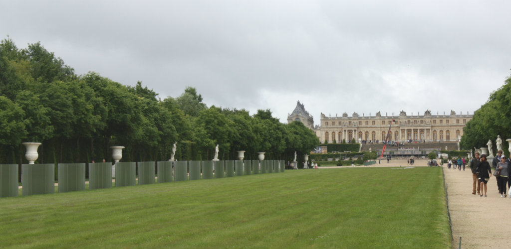 Slottsträdgården i Versailles i Frankrike