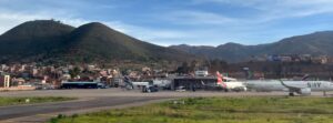 Flygplatsområde i Cusco Peru